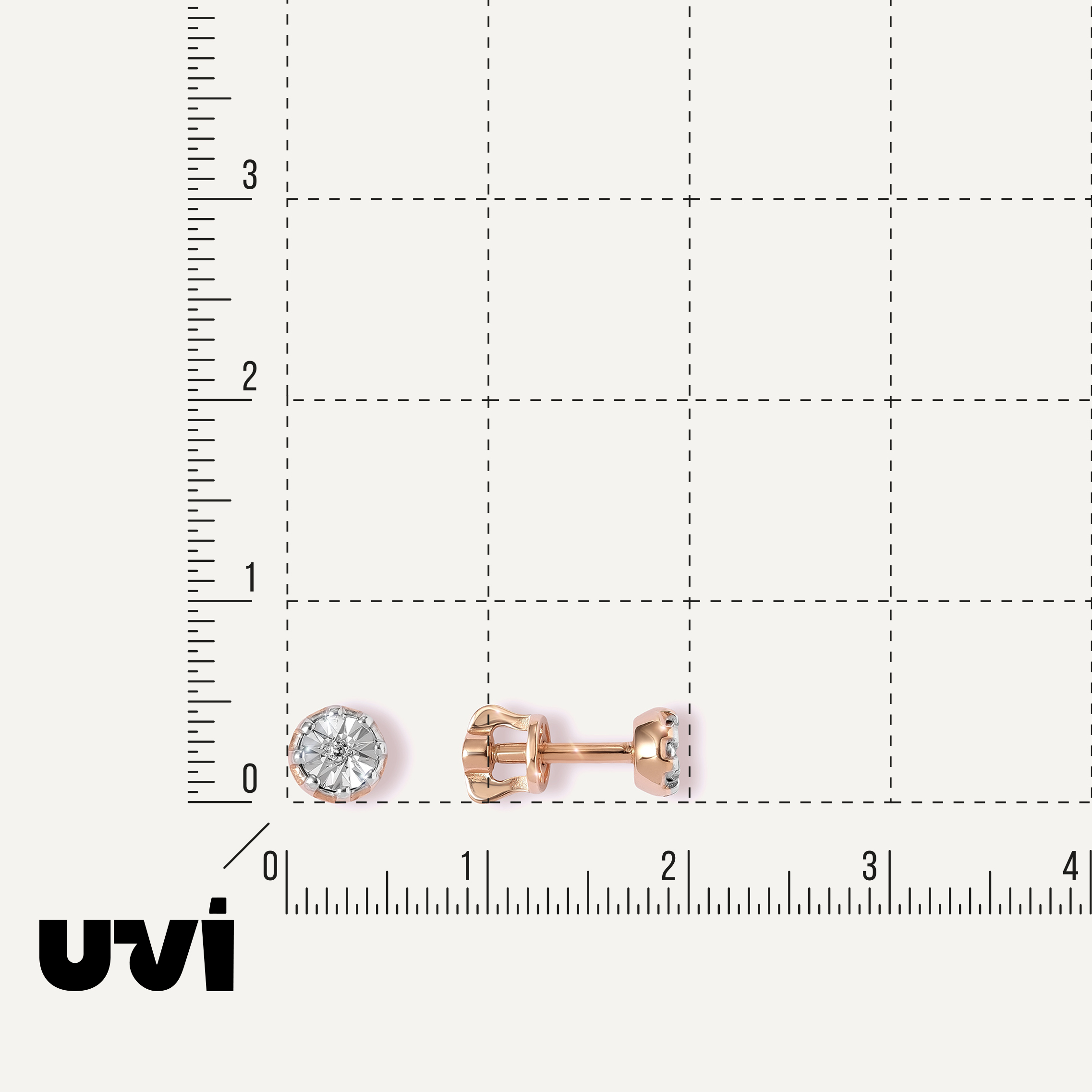 Серебряные серьги-пусеты с бриллиантами