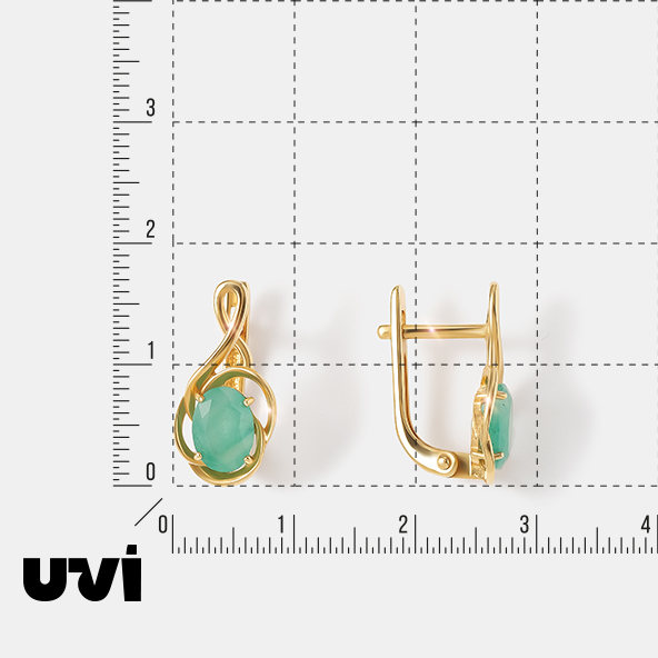 Серебряные серьги с изумрудами