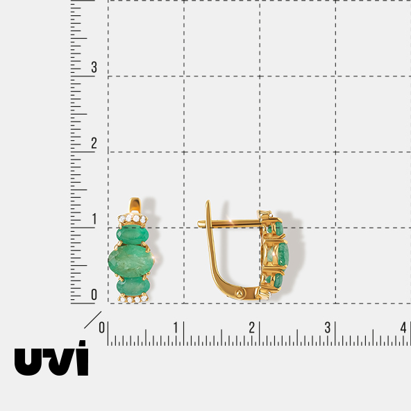 Серебряные серьги с изумрудами