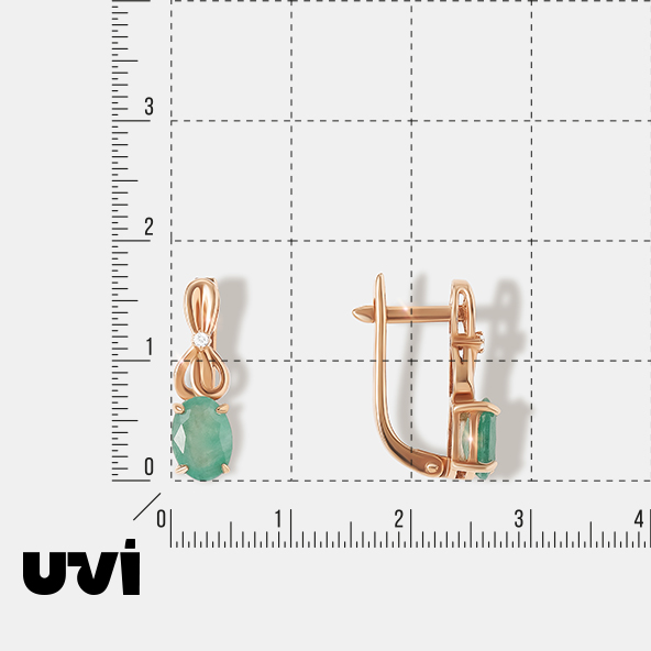 Серебряные серьги с изумрудами