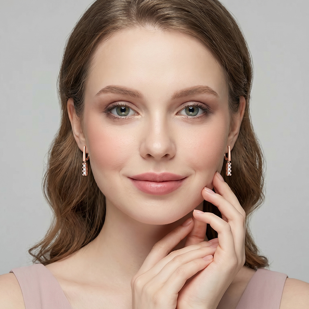 Серебряные серьги с бриллиантами