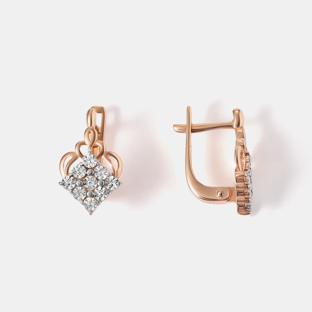 Серебряные серьги с бриллиантами