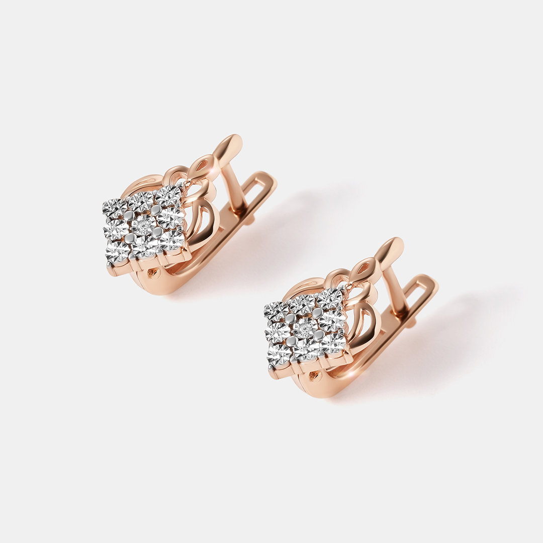 Серебряные серьги с бриллиантами