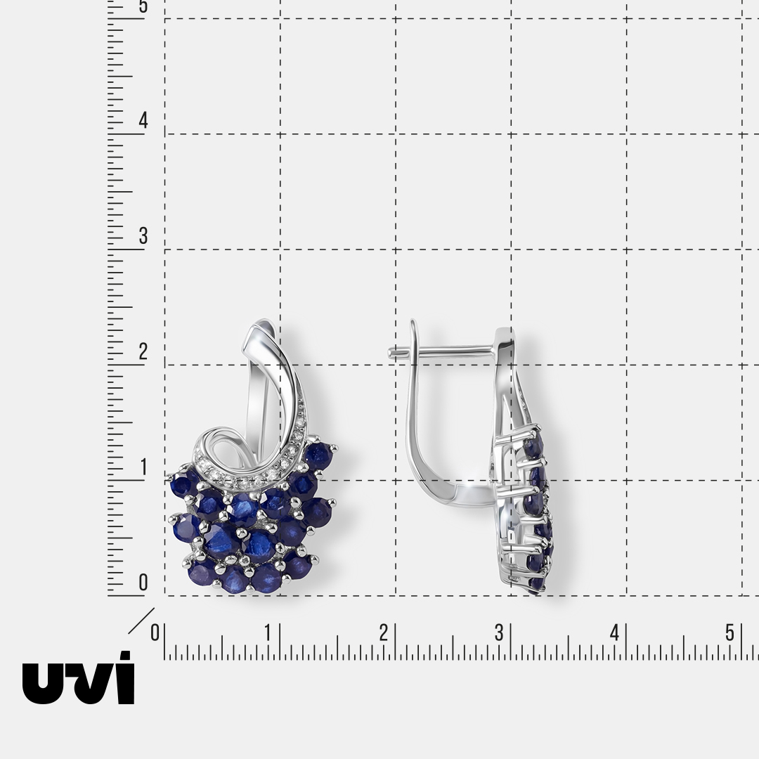 Серебряные серьги с сапфирами