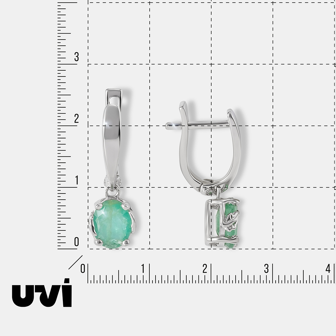 Серебряные серьги с изумрудами