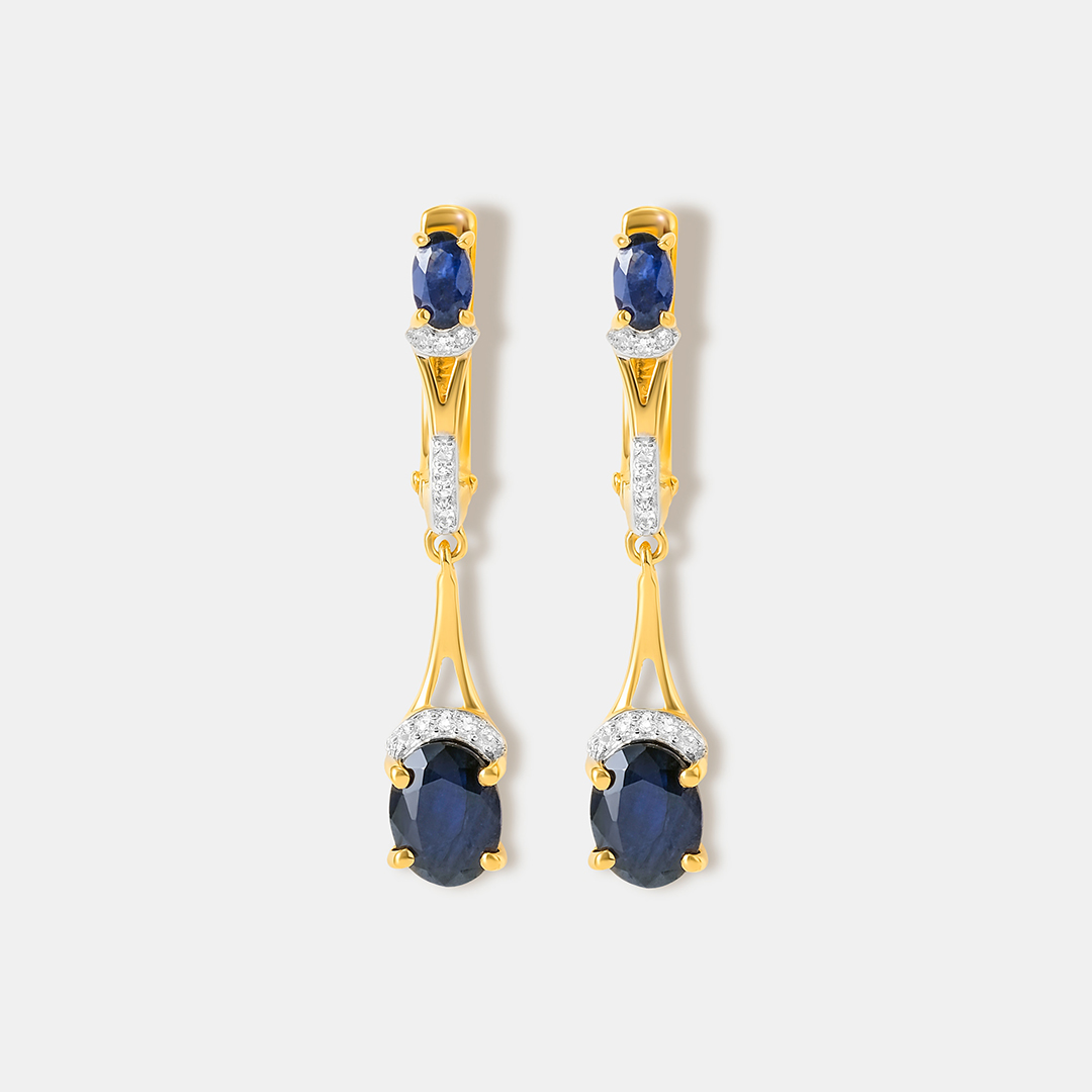 Серебряные серьги с сапфирами