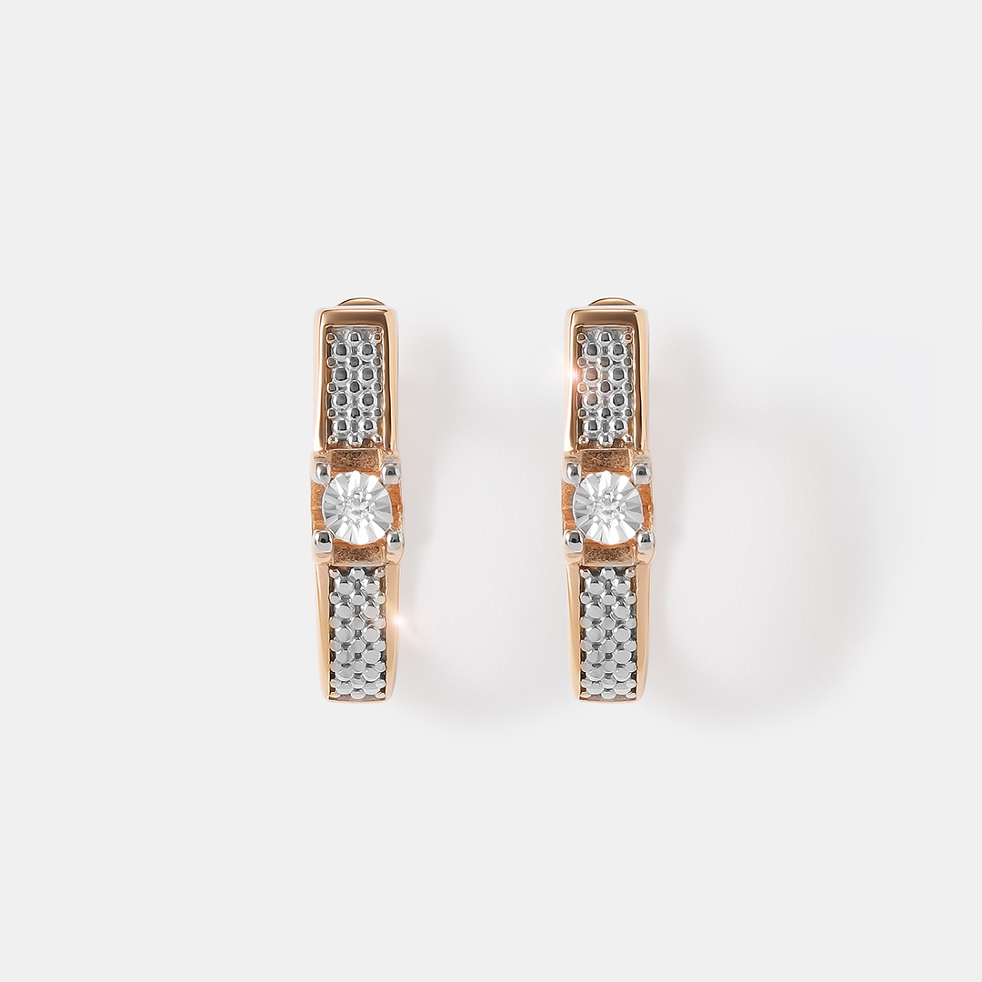 Серебряные серьги с бриллиантами