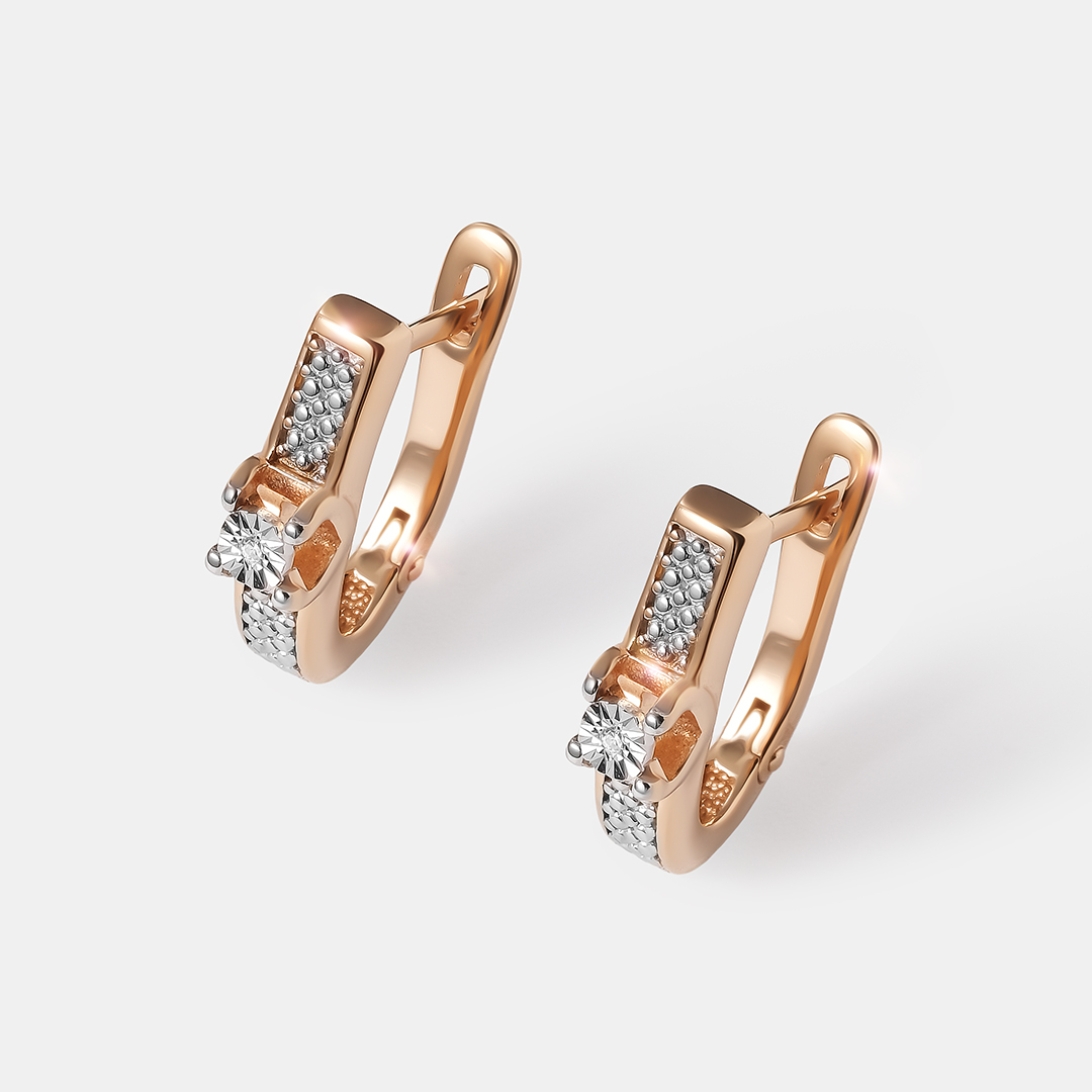 Серебряные серьги с бриллиантами