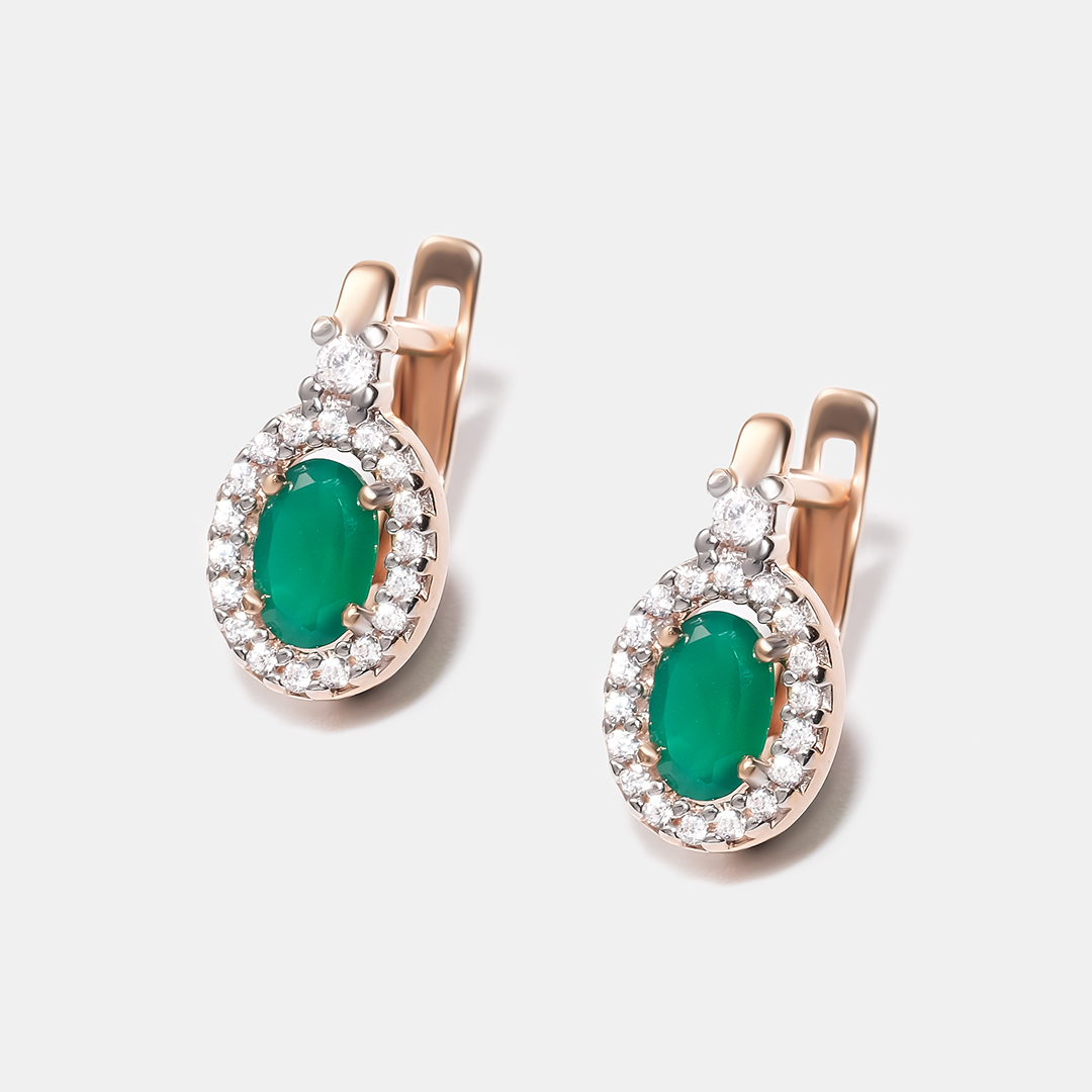 Серебряные серьги с агатами