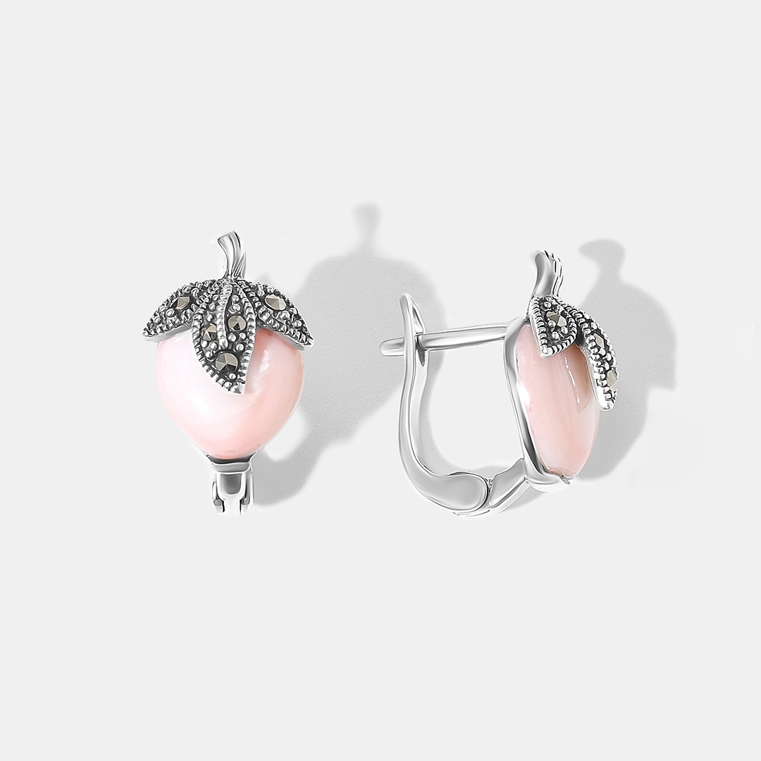 Серебряные серьги с агатами