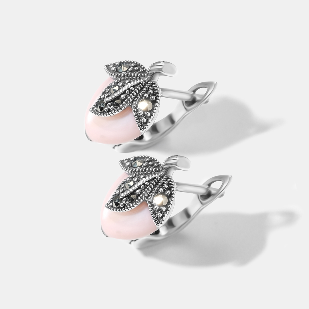 Серебряные серьги с агатами