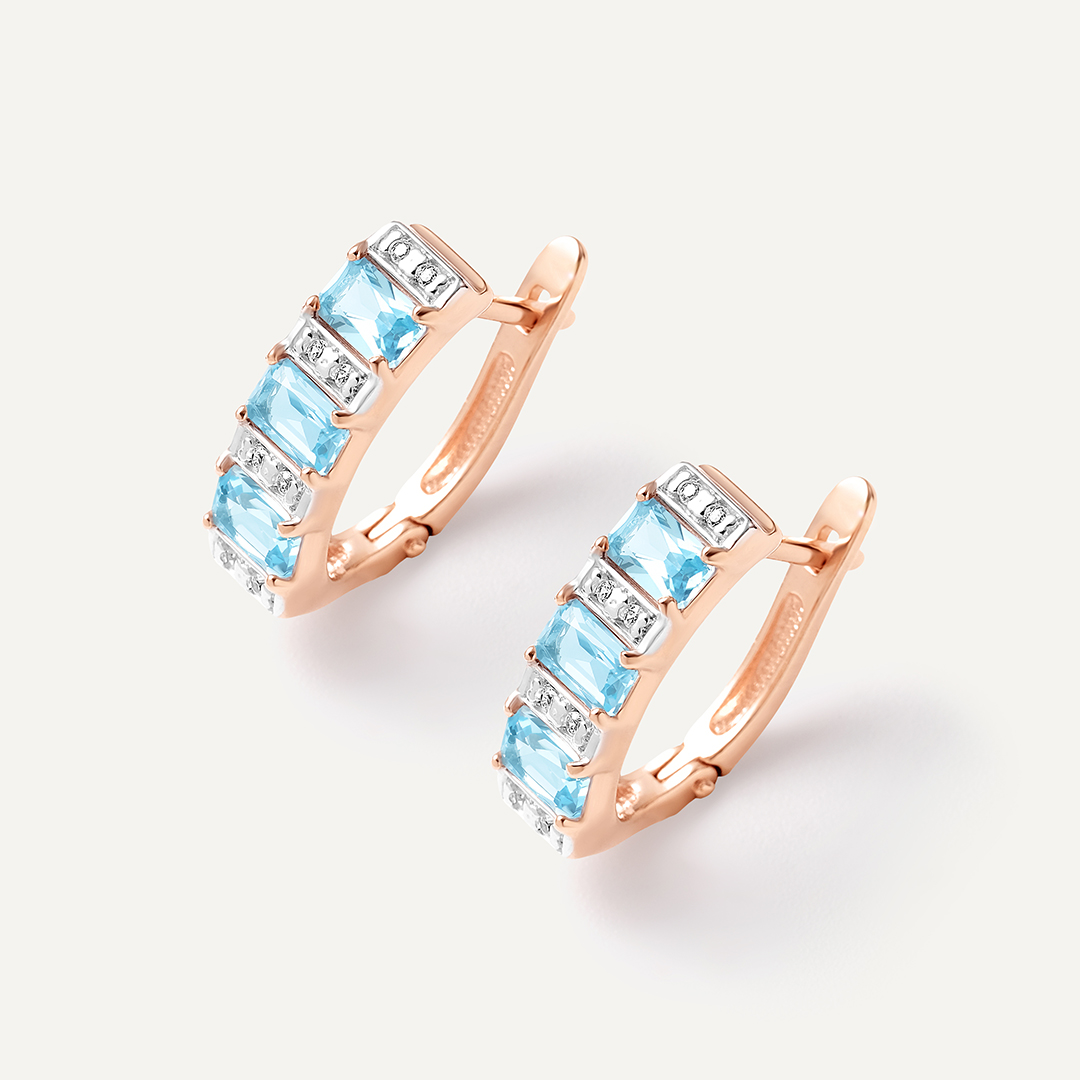 Серебряные серьги с топазами swiss