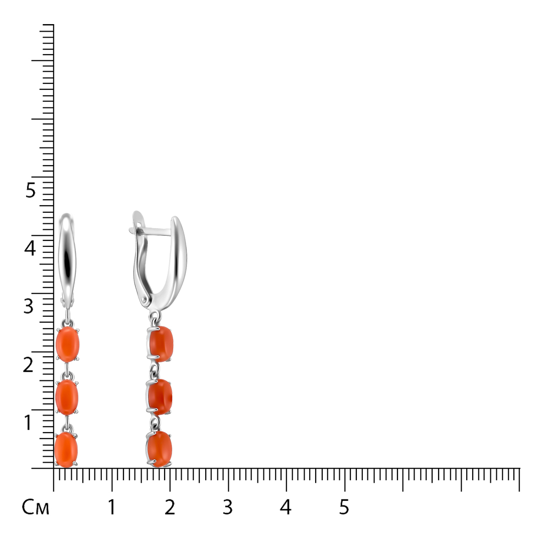 Серебряные серьги с кораллами