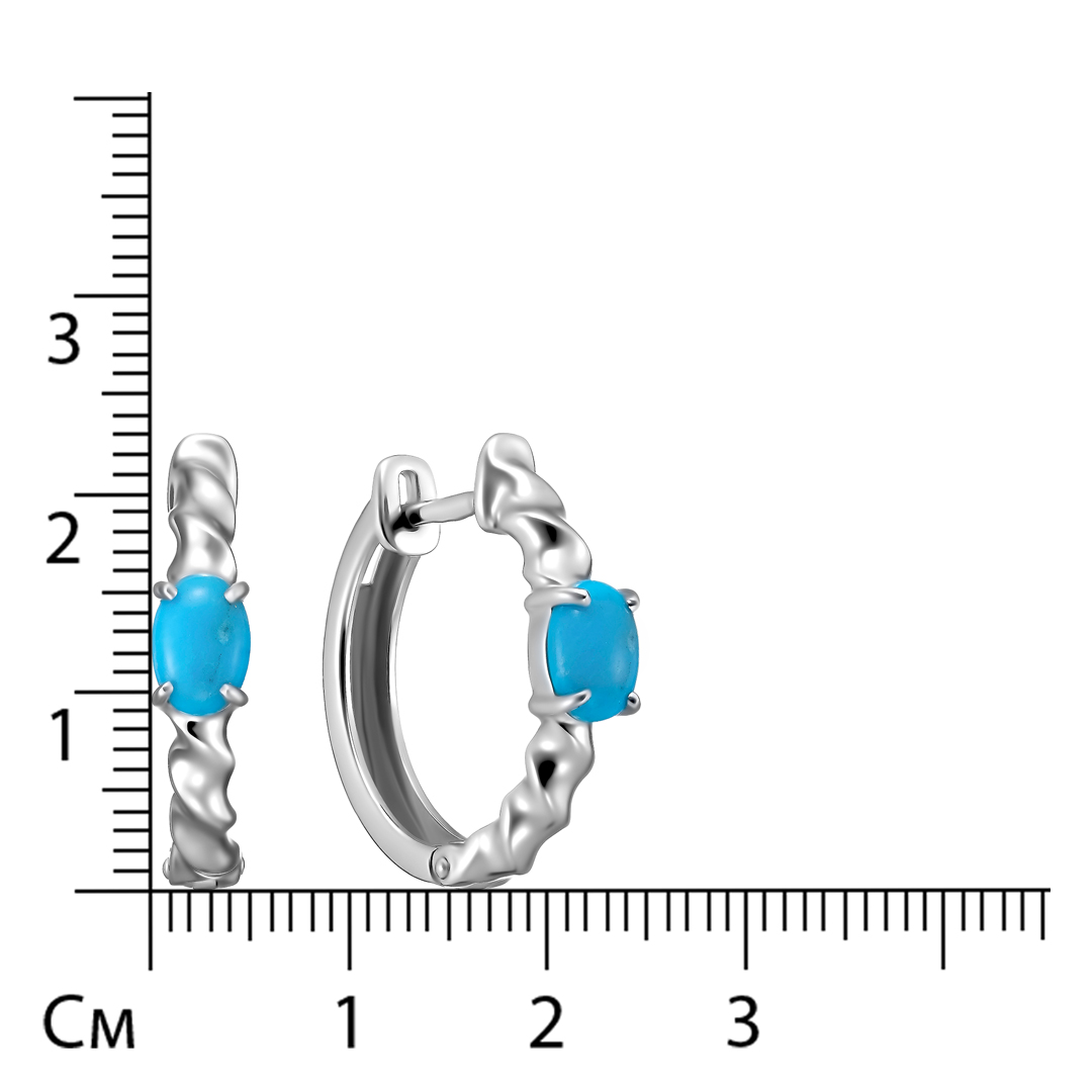 Серебряные серьги с бирюзой