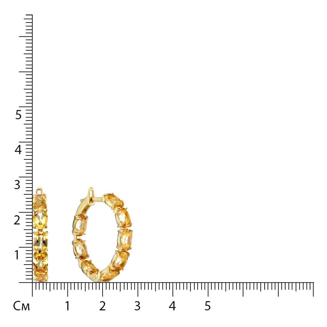 Серебряные серьги с цитринами