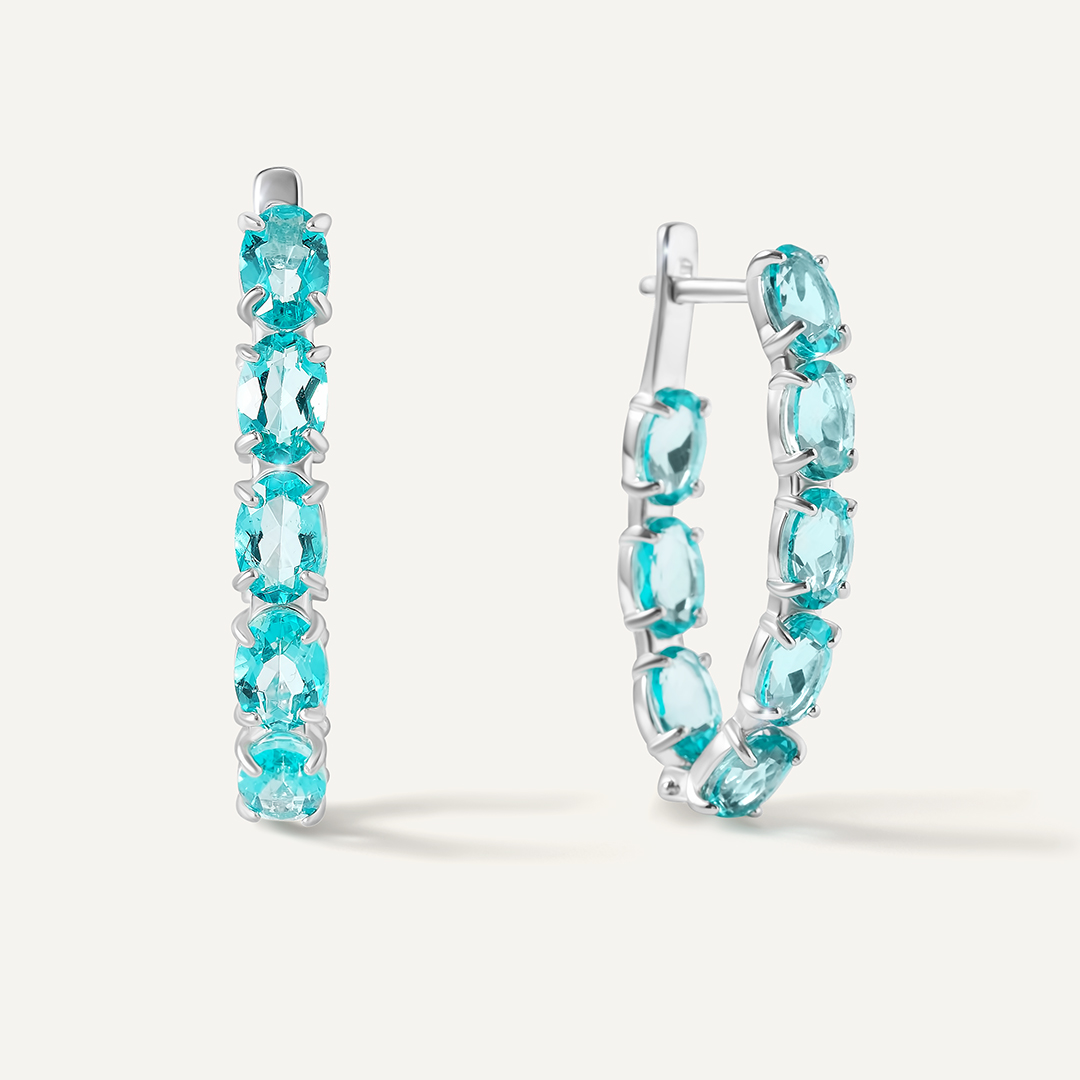 Серебряные серьги с топазами