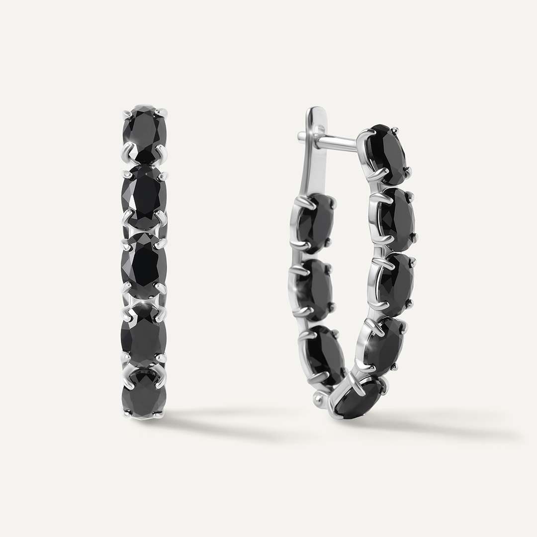 Серебряные серьги со шпинелью