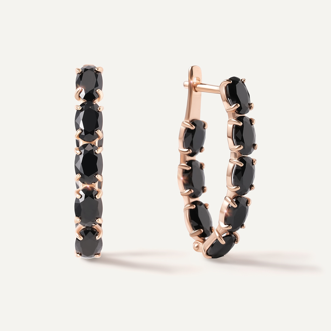 Серебряные серьги со шпинелью