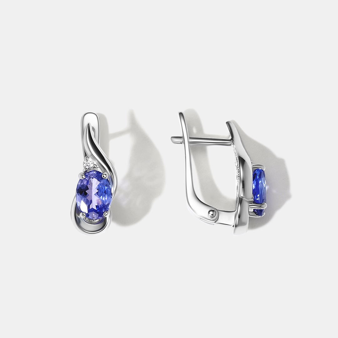 Серебряные серьги с танзанитами