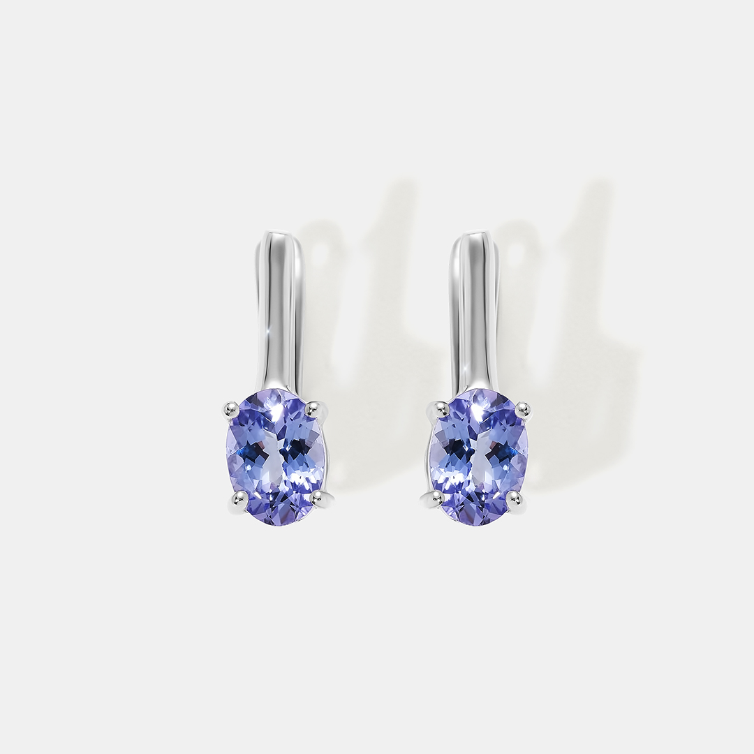 Серебряные серьги с танзанитами