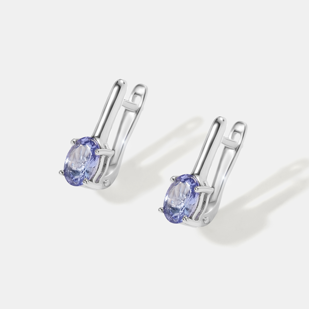Серебряные серьги с танзанитами