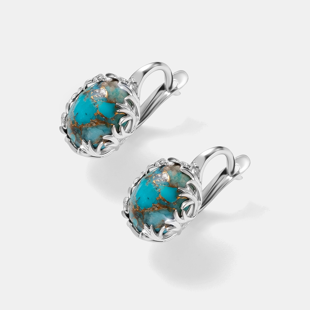 Серебряные серьги с бирюзой