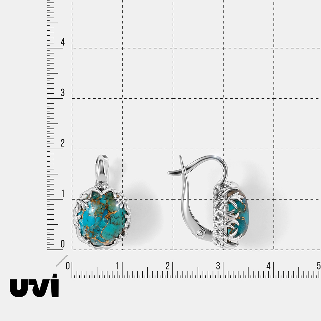 Серебряные серьги с бирюзой
