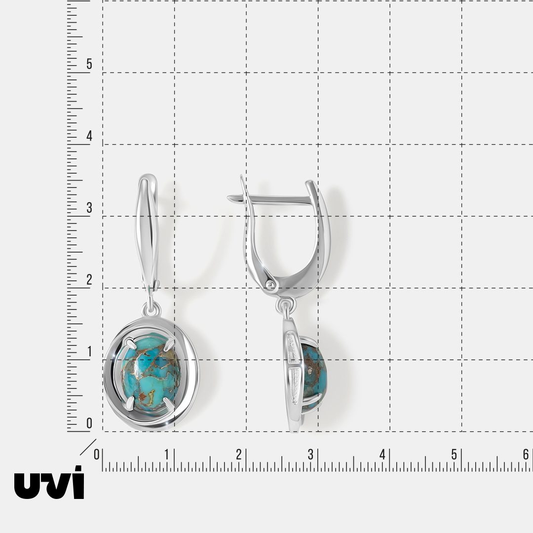 Серебряные серьги с бирюзой