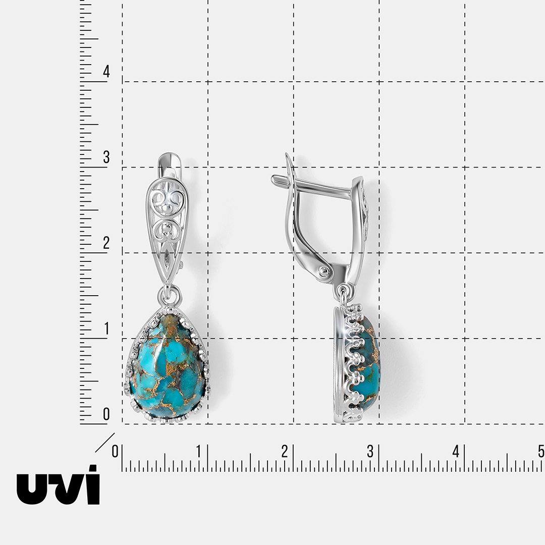 Серебряные серьги с бирюзой