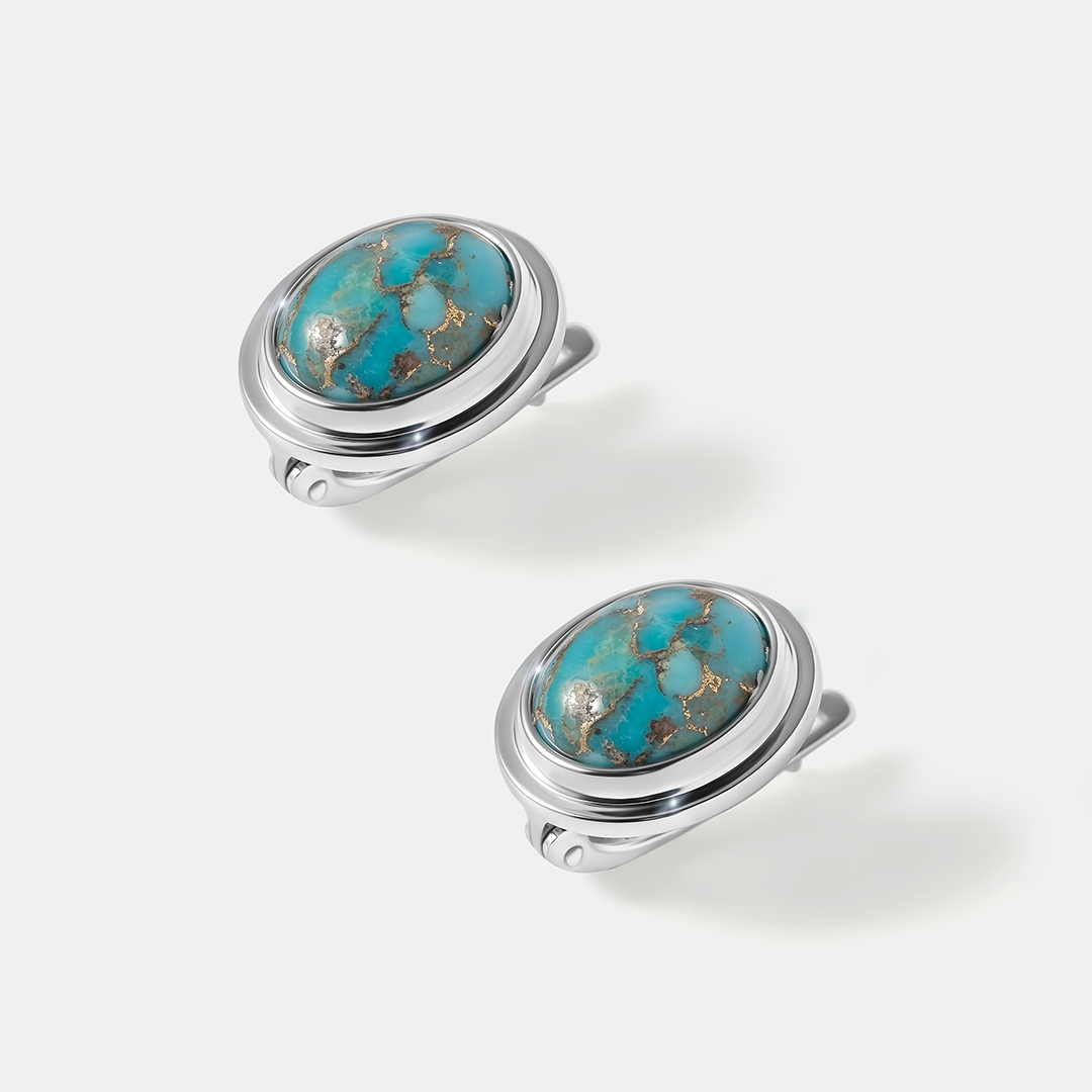 Серебряные серьги с бирюзой