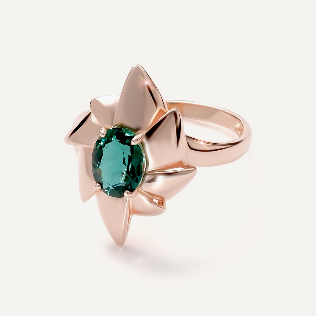 Серебряное кольцо с празиолитом