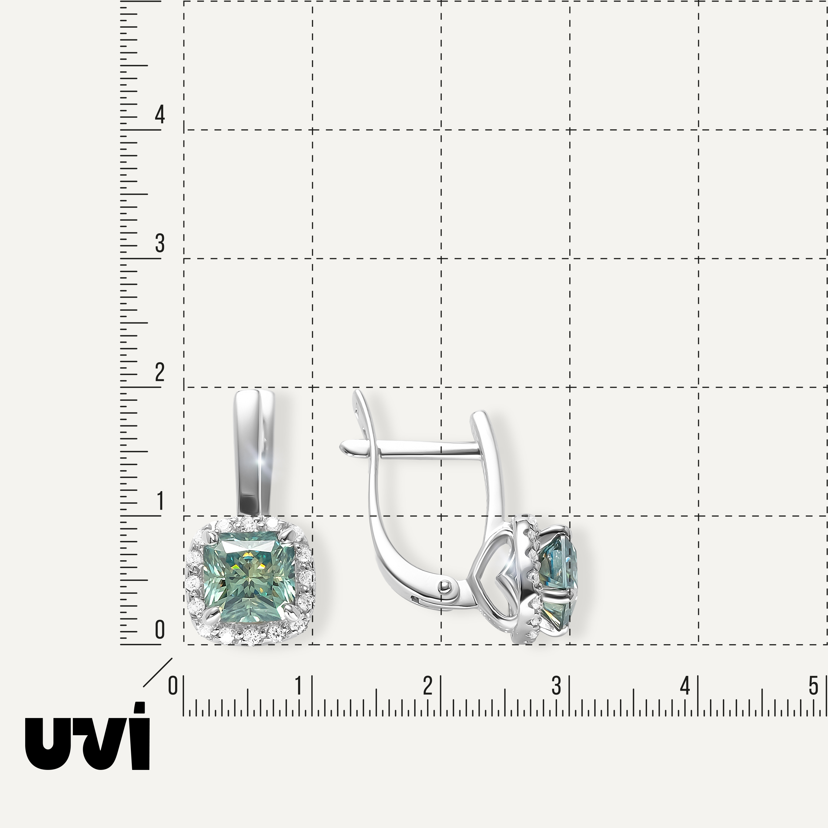 Серебряные серьги с муассанитами Параиба