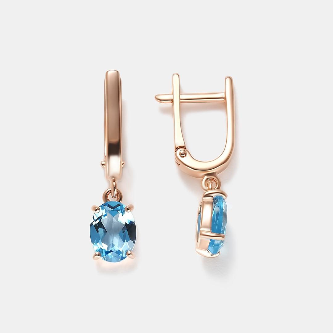 Серебряные серьги с топазами
