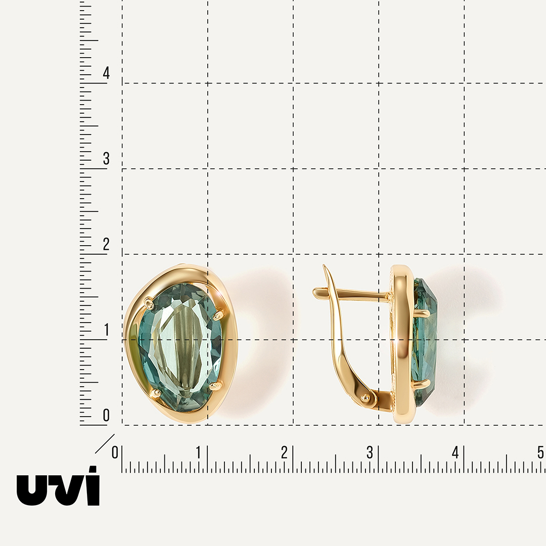 Серебряные серьги с празиолитами