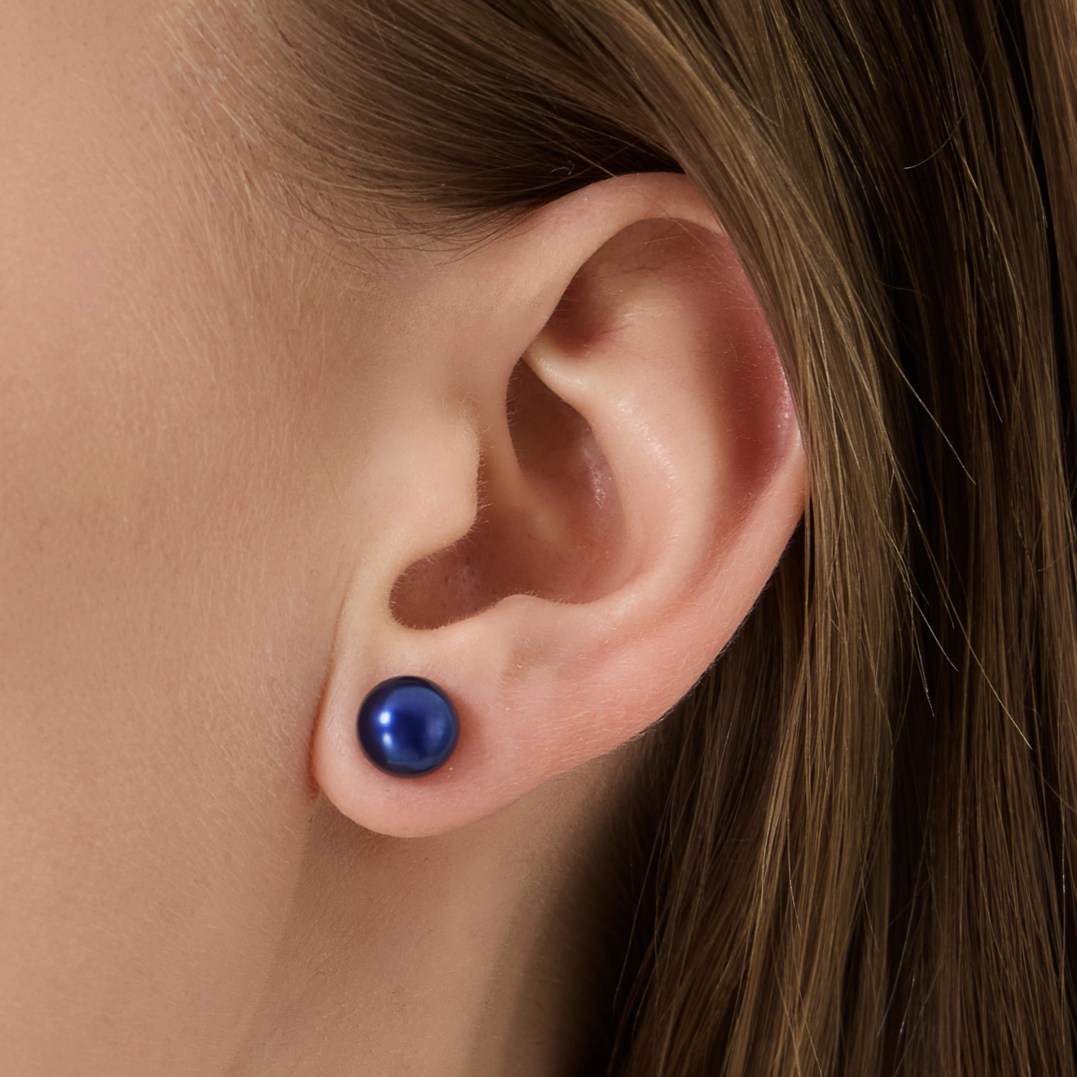 Серебряные серьги-пусеты с жемчугом