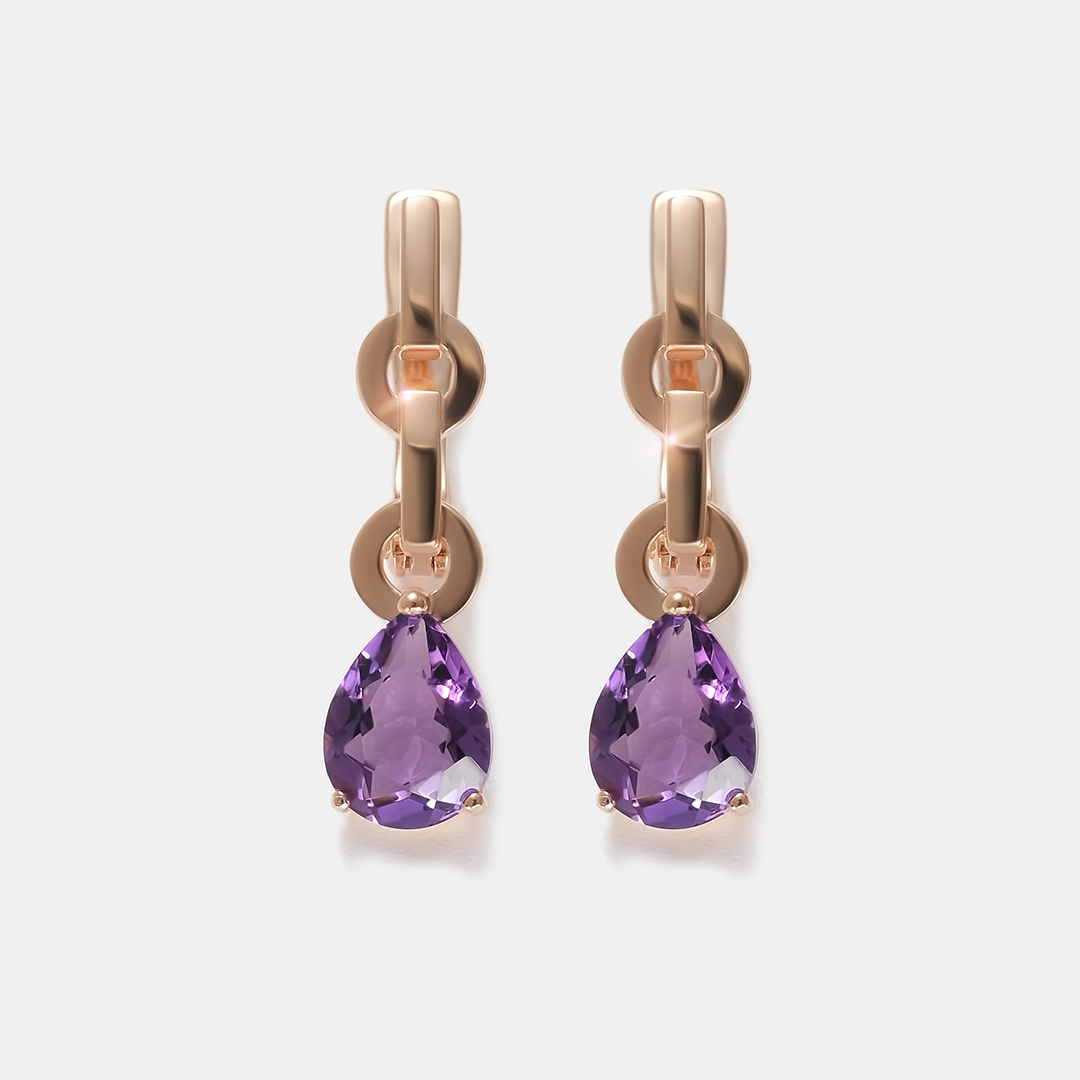 Серебряные серьги с аметистами
