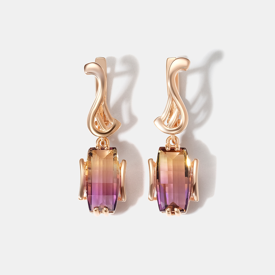 Серебряные серьги с аметринами