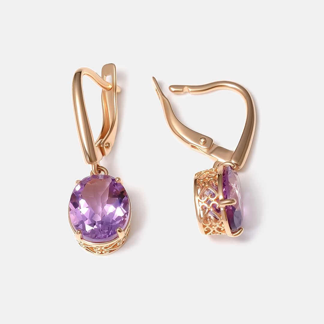 Серебряные серьги с аметистами