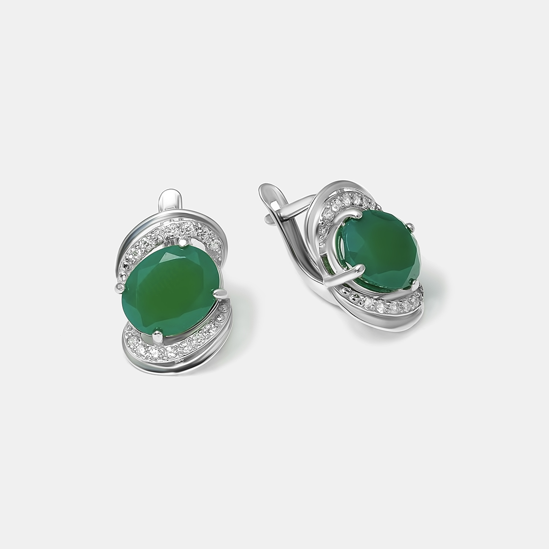Серебряные серьги с агатами