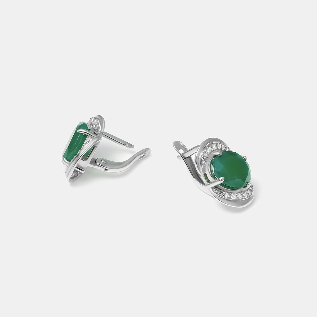 Серебряные серьги с агатами