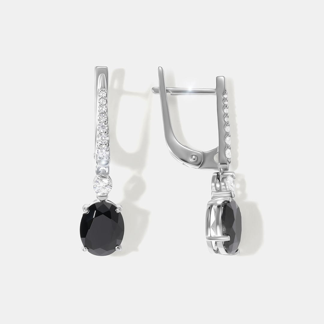 Серебряные серьги со шпинелью