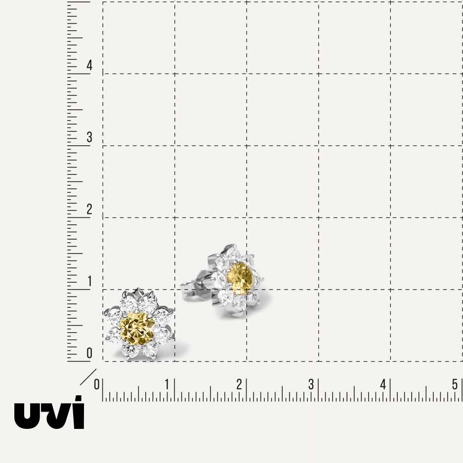 Серебряные серьги-пусеты с муассанитами "Цветы"