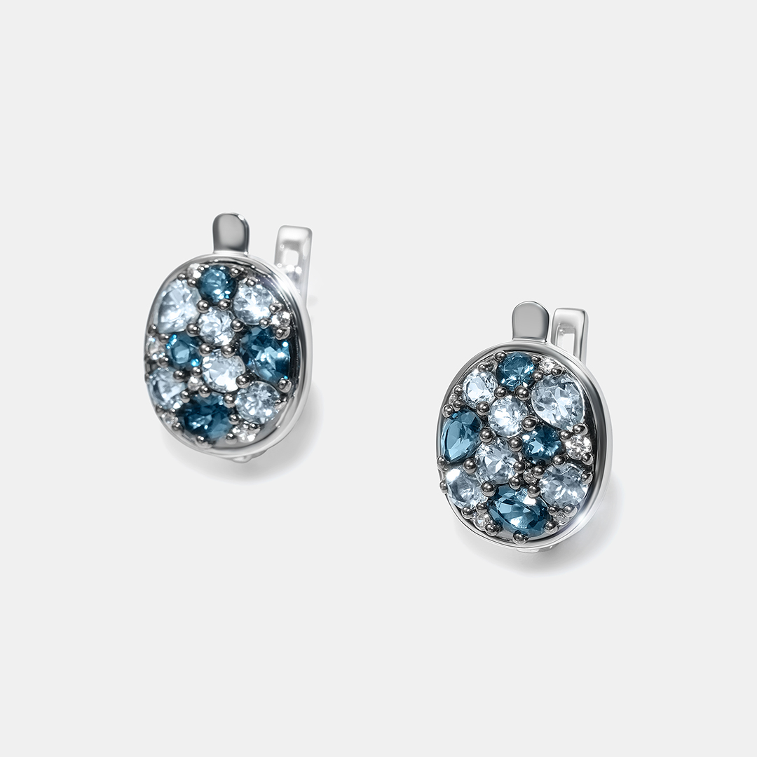 Серебряные серьги с топазами