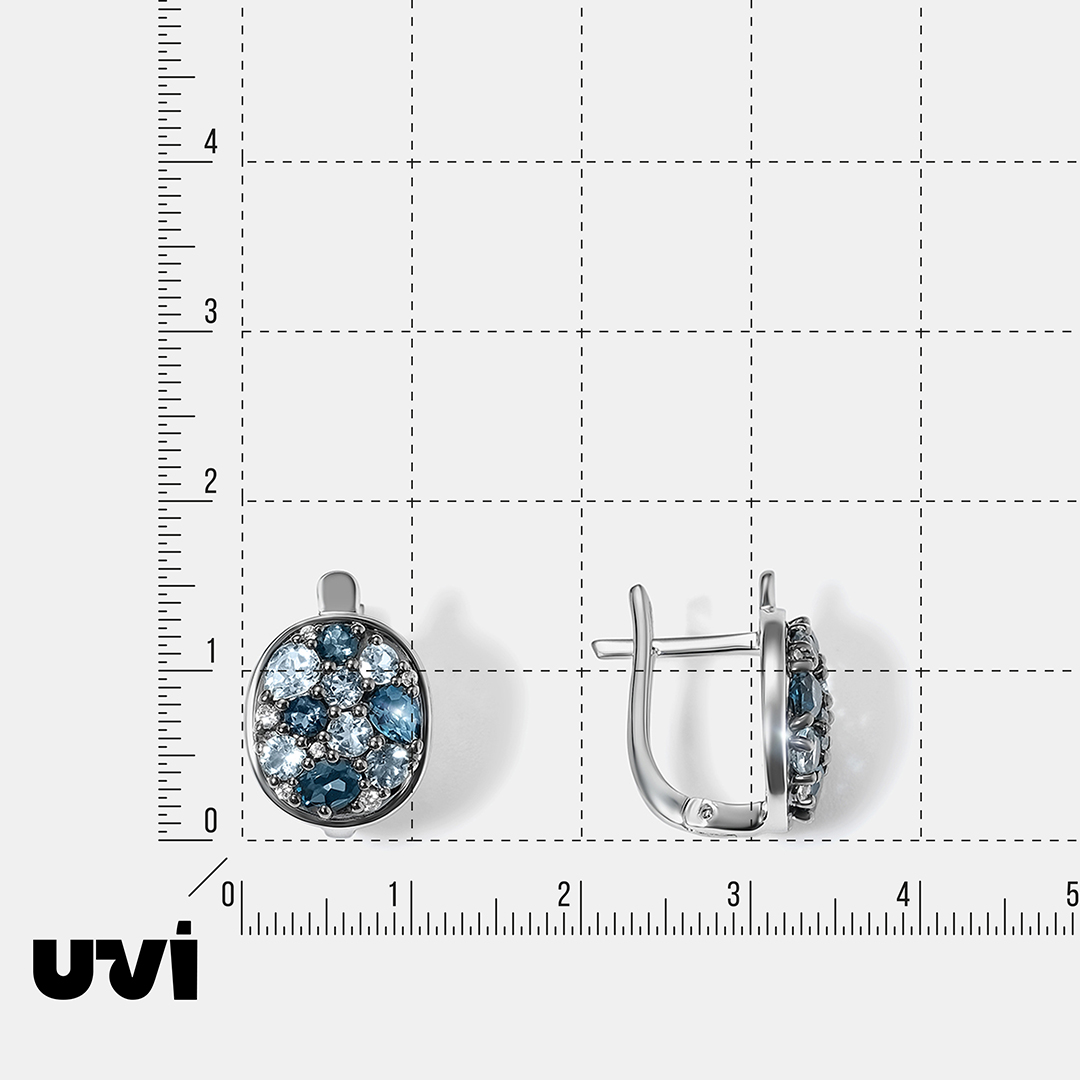 Серебряные серьги с топазами