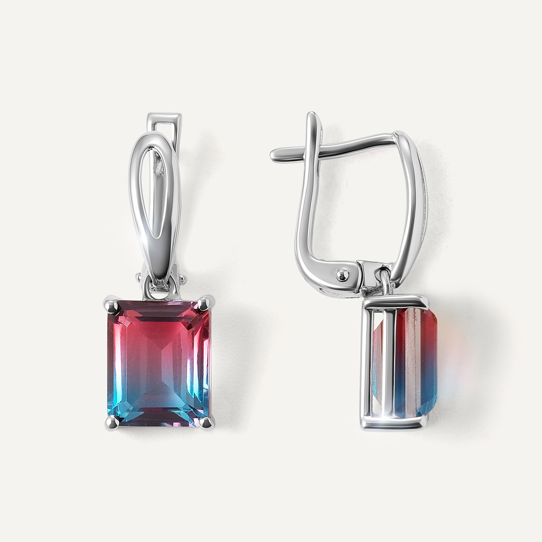 Серебряные серьги с кварцем