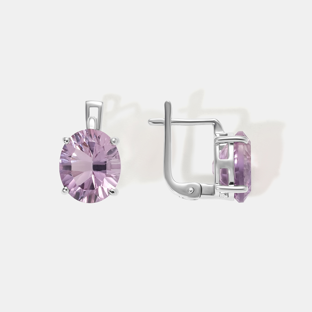 Серебряные серьги с аметистами