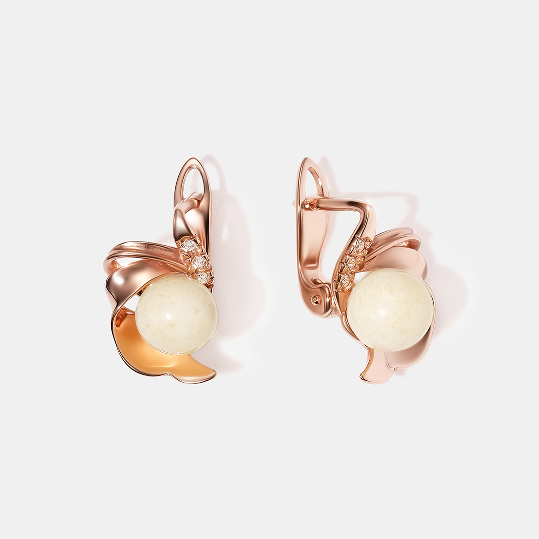 Серебряные серьги с янтарем