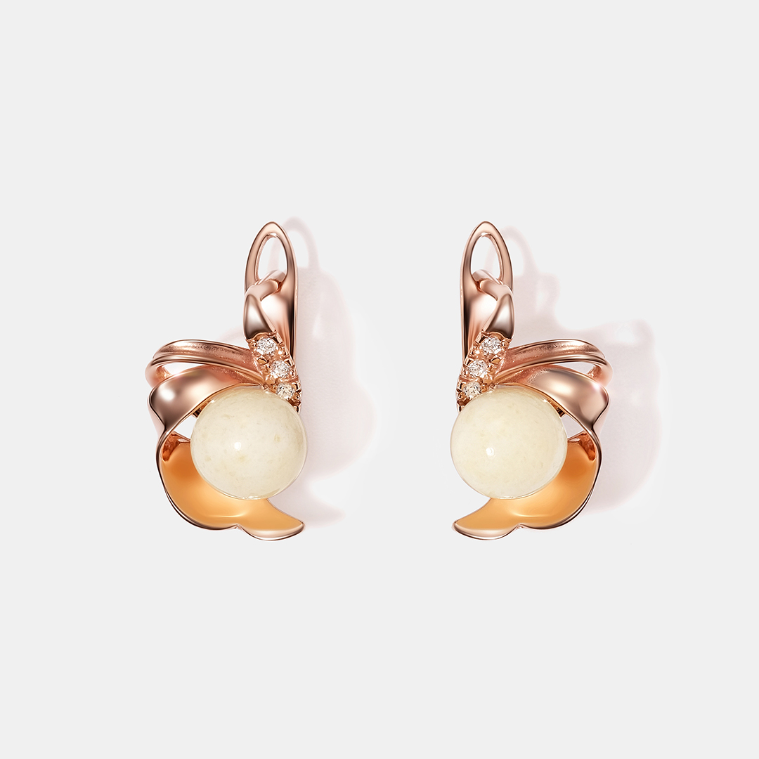 Серебряные серьги с янтарем