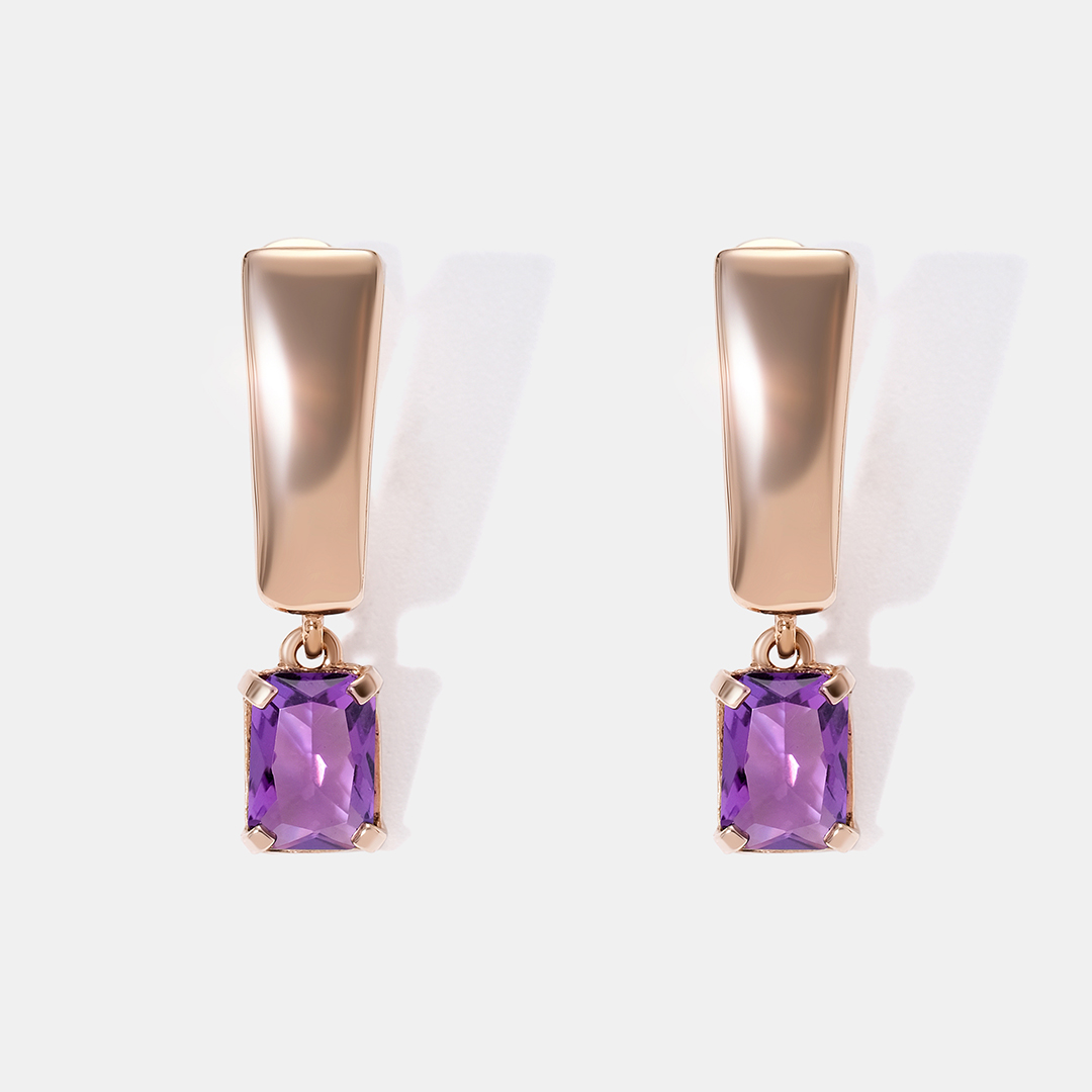 Серебряные серьги с аметистами