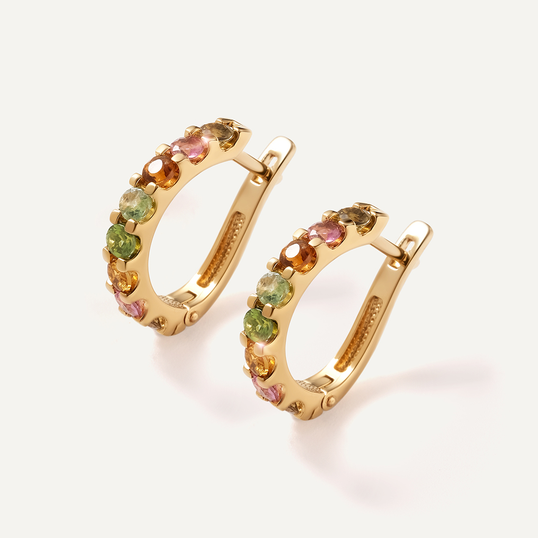 Серебряные серьги с турмалинами